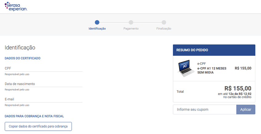 Cupom Serasa Experian - Passo 3