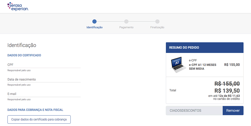 Cupom Serasa Experian - Passo 4
